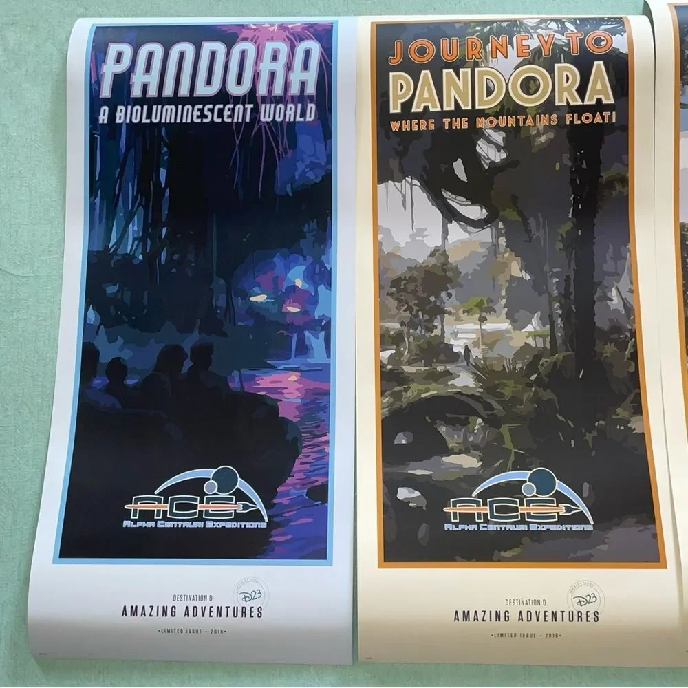 D23 Limited Edition Pandora Posters set of 4 2018 Destination D Amazing Adventur